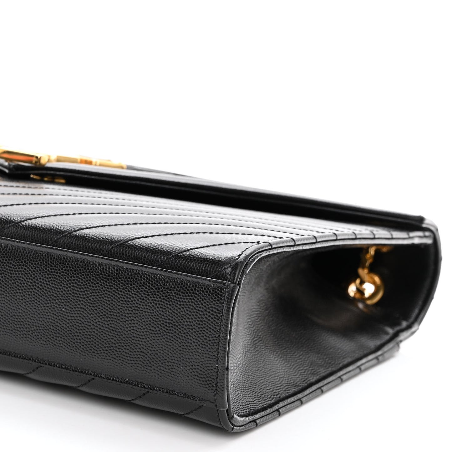 Grain De Poudre Matelasse Chevron Large Monogram Satchel Black