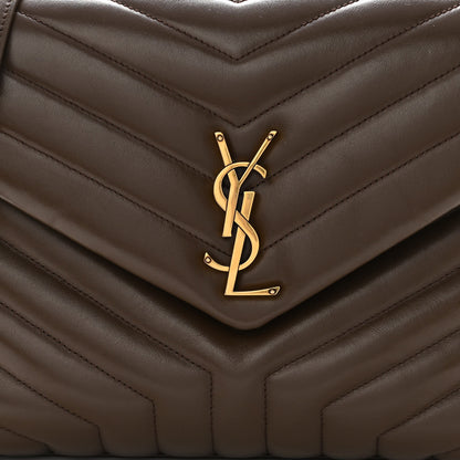 Saint Laurent Calfskin Y Quilted Monogram Medium Loulou Chain Satchel Soil Brown 7 of 10