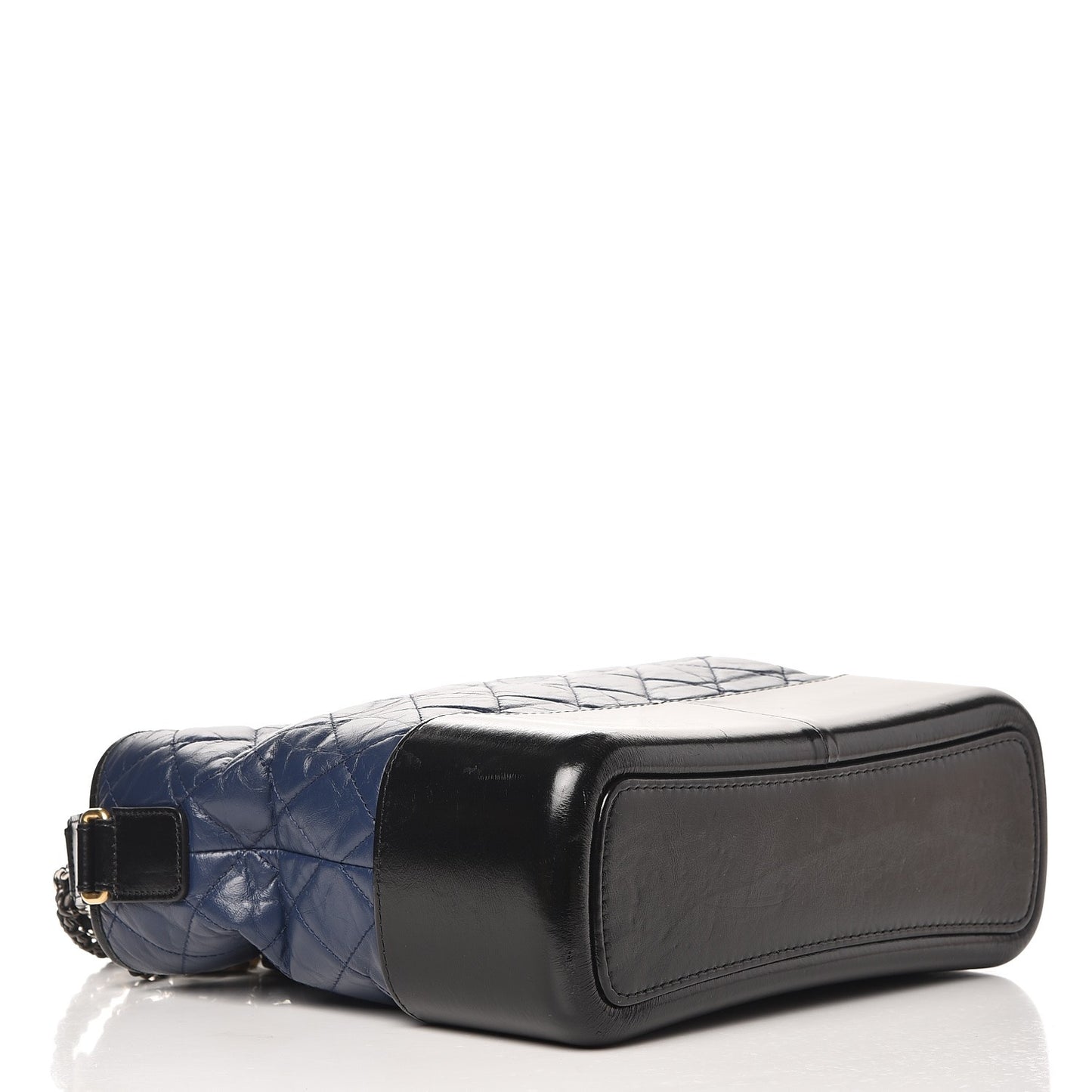 Aged Calfskin Quilted Medium Gabrielle Hobo Navy Black