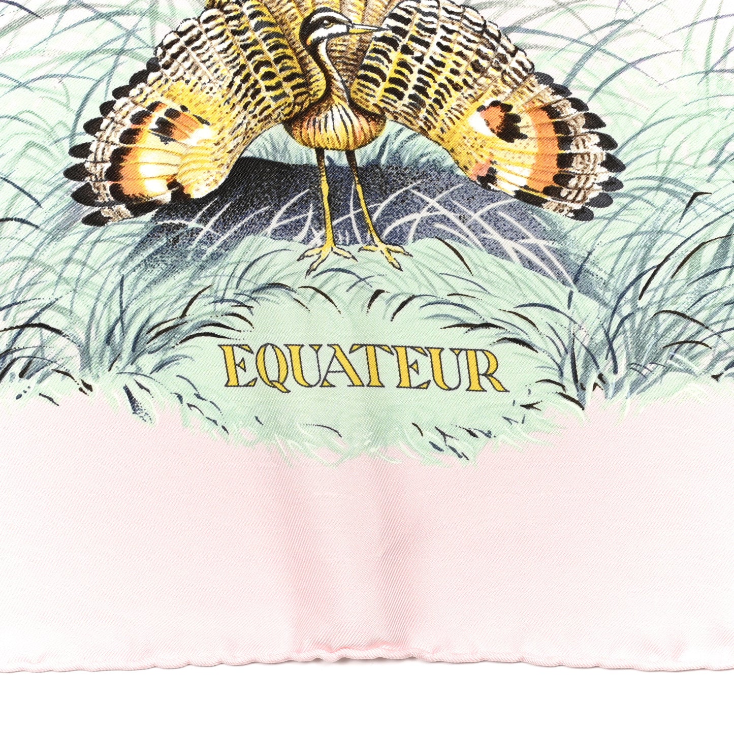 Silk Equateur Scarf 90 Rose Pale Aqua Taupe
