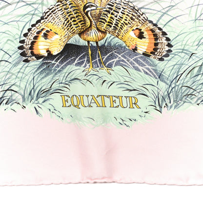 Hermes Silk Equateur Scarf 90 Rose Pale Aqua Taupe 3 of 6