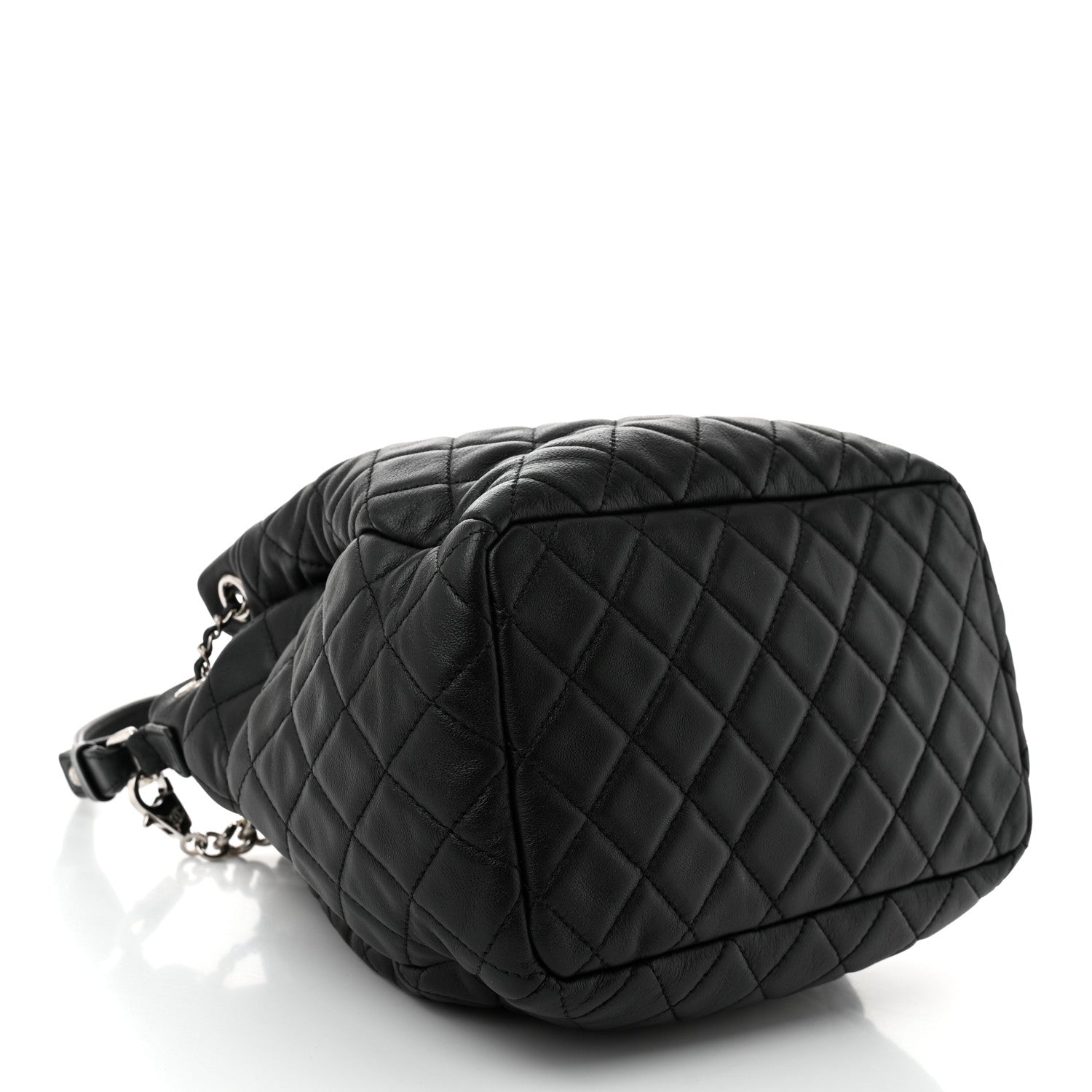 Chanel Lambskin Quilted CC Chain Drawstring Tote Black 4 of 10
