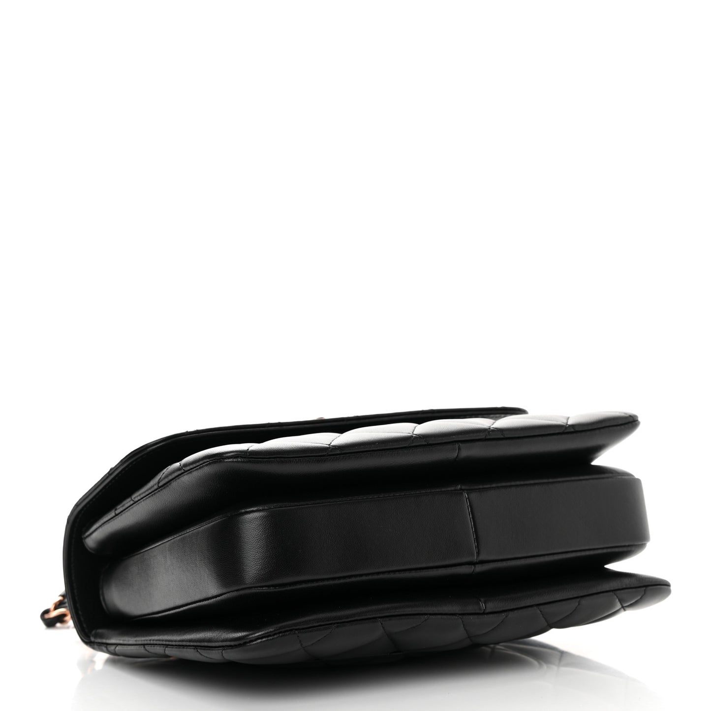Lambskin Quilted Small Trendy CC Dual Handle Flap Bag Black