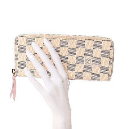 Louis Vuitton Damier Azur Clemence Wallet Rose Ballerine 2 of 8