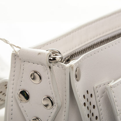 Proenza Schouler Perforated Calfskin PS1 Pouch Messenger Optic White 10 of 10