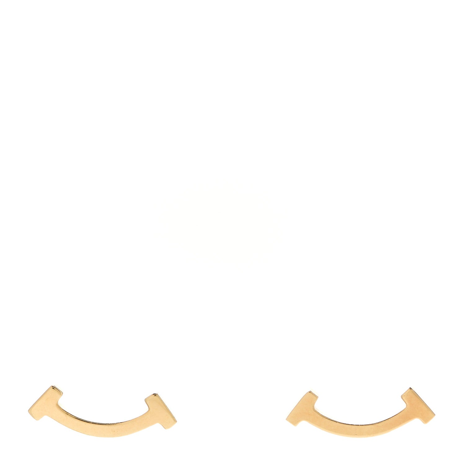 Tiffany 18K Yellow Gold T Smile Stud Earrings 1 of 4