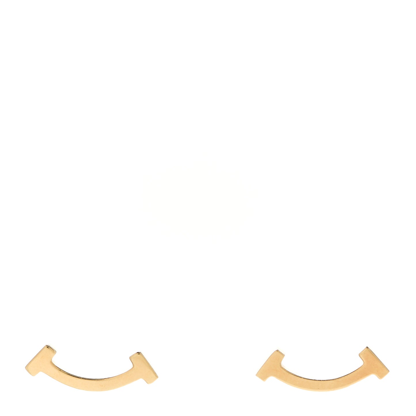 18K Yellow Gold T Smile Stud Earrings