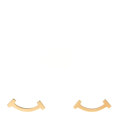 Tiffany 18K Yellow Gold T Smile Stud Earrings 1 of 4