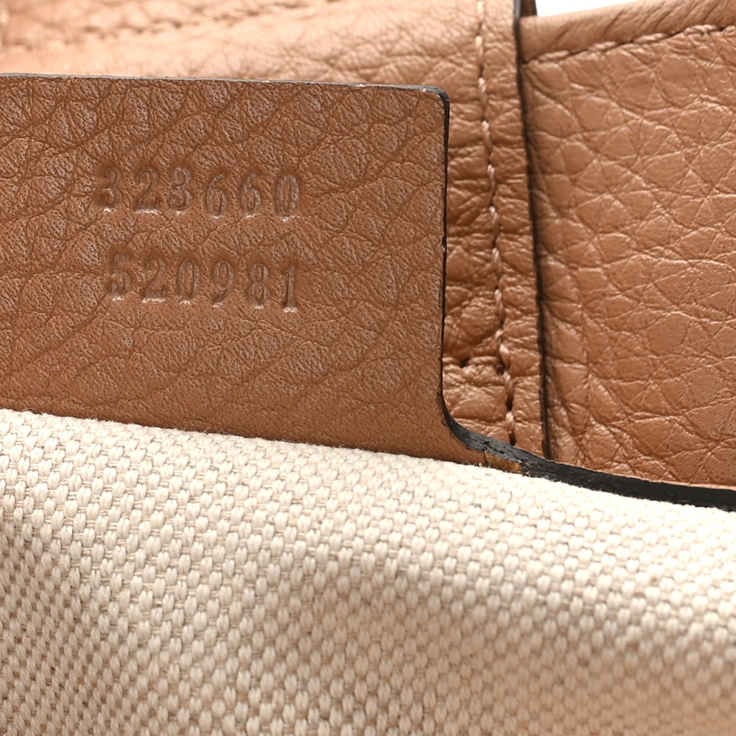 Gucci Pebbled Calfskin Medium Bamboo Shopper Tote Camelia 7 of 9