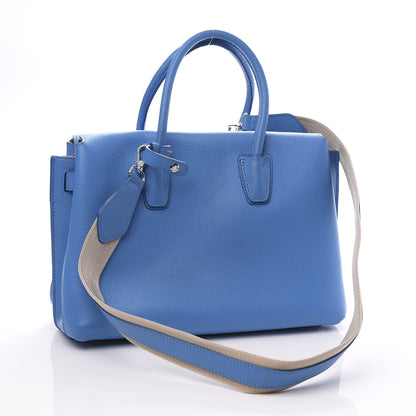 MCM Grained Calfskin Medium Milla Tote Tile Blue 2 of 9