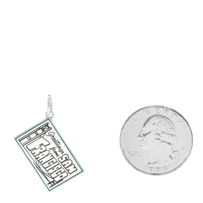 Tiffany Sterling Silver Enamel San Francisco Postcard Charm Blue 2 of 5