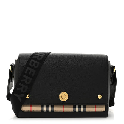 Burberry Grainy Calfskin Vintage Check Note Crossbody Bag Black 1 of 10