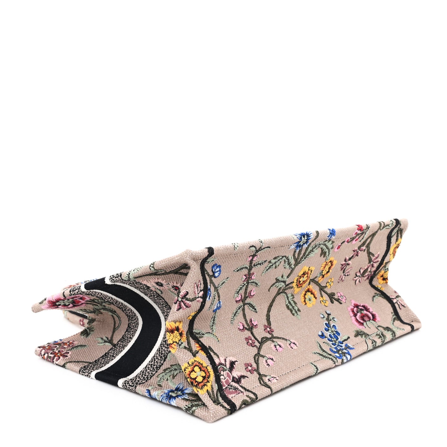 Canvas Embroidered Petites Fleurs Medium Book Tote Rose Multicolor