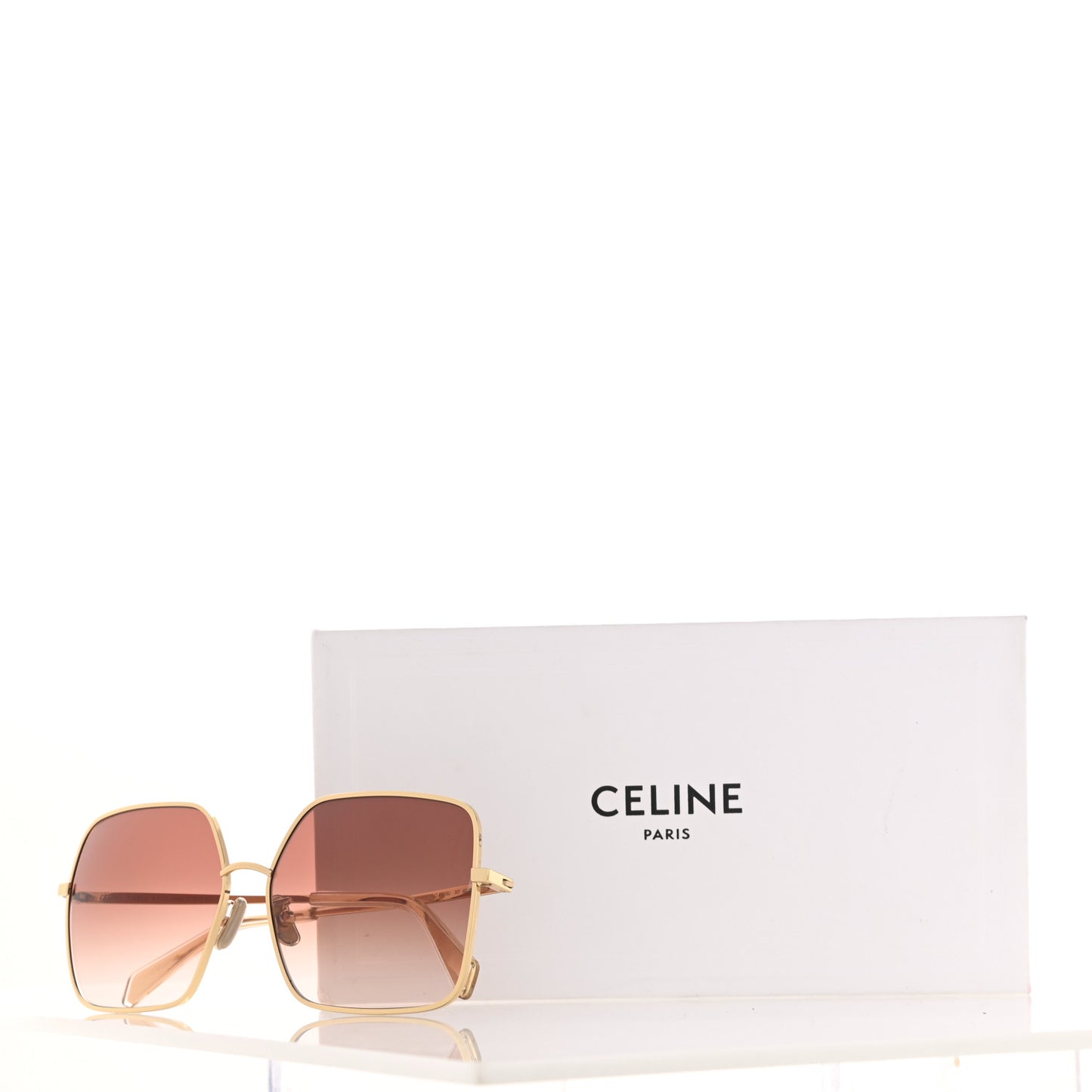 Oversized Square Metal Sunglasses CL40078U Gold