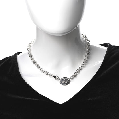Tiffany Sterling Silver Return to Oval Tag Choker Necklace 2 of 5