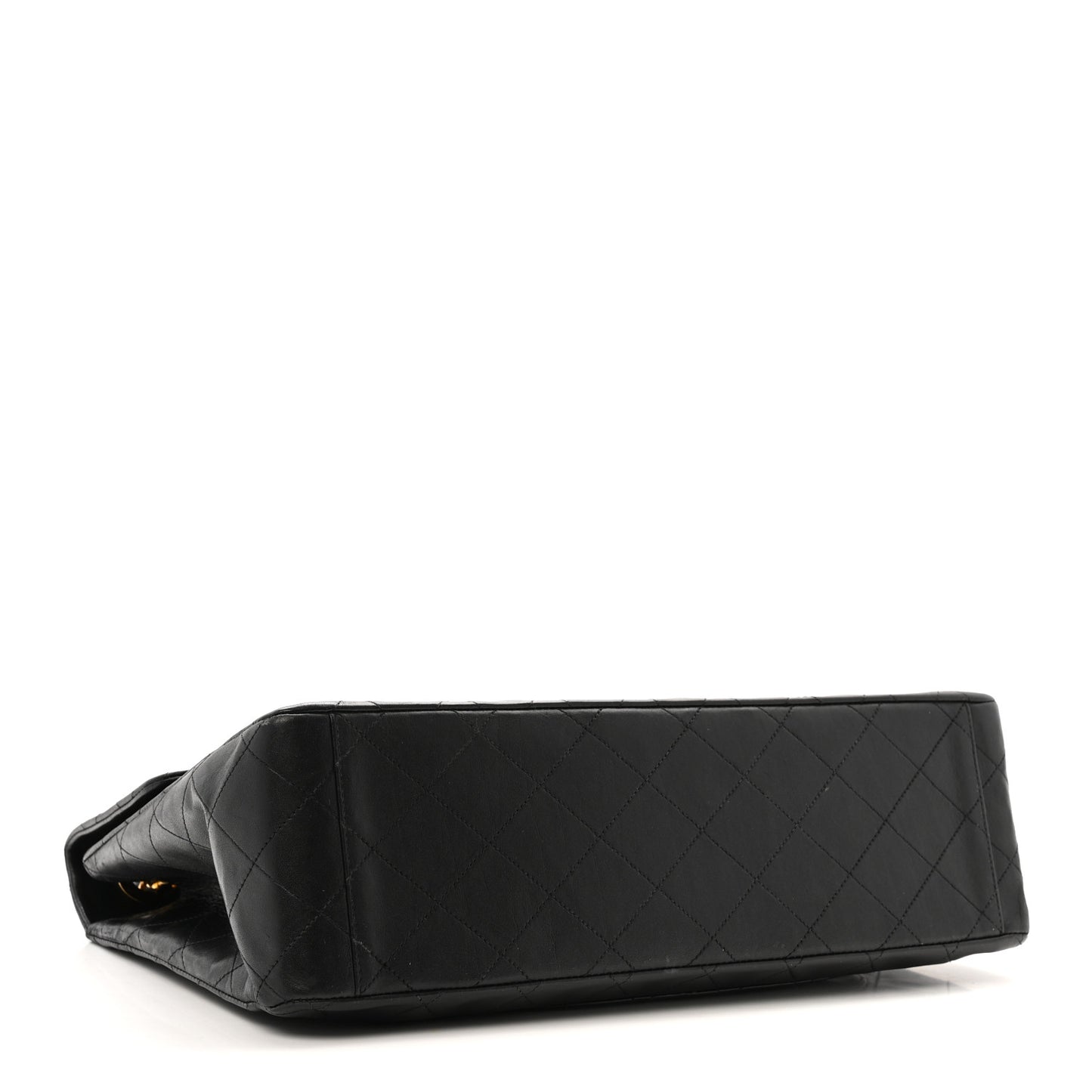 Lambskin Quilted XL Jumbo Single Flap Black