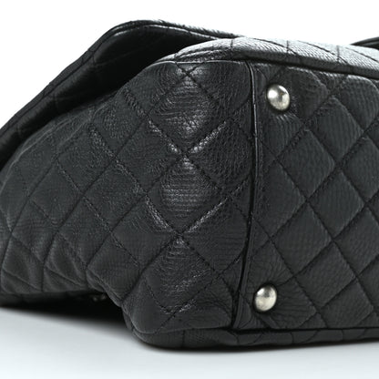 Chanel Calfskin Quilted XXL Travel Flap Bag Black 9 of 10