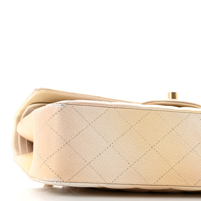 Chanel Metallic Goatskin Quilted Ombre Medium Double Flap Gold 10 of 11