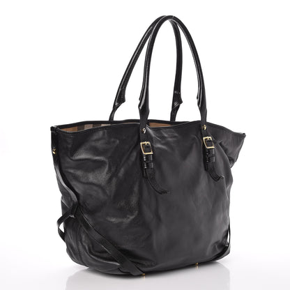Burberry Lambskin Medium East West Tote Black 3 of 8