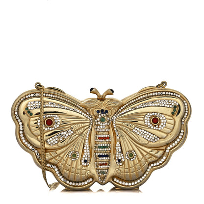 Judith Leiber Crystal Butterfly Celestrina Minaudiere Clutch Gold 2 of 12