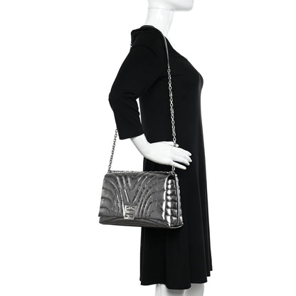 Givenchy Metallic Soft Calfskin 4G Embossed Medium Shoulder Bag Silver 2 of 9