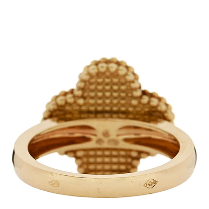 Van Cleef & Arpels 18K Yellow Gold Mother of Pearl Vintage Alhambra Ring 51 5.75 4 of 5