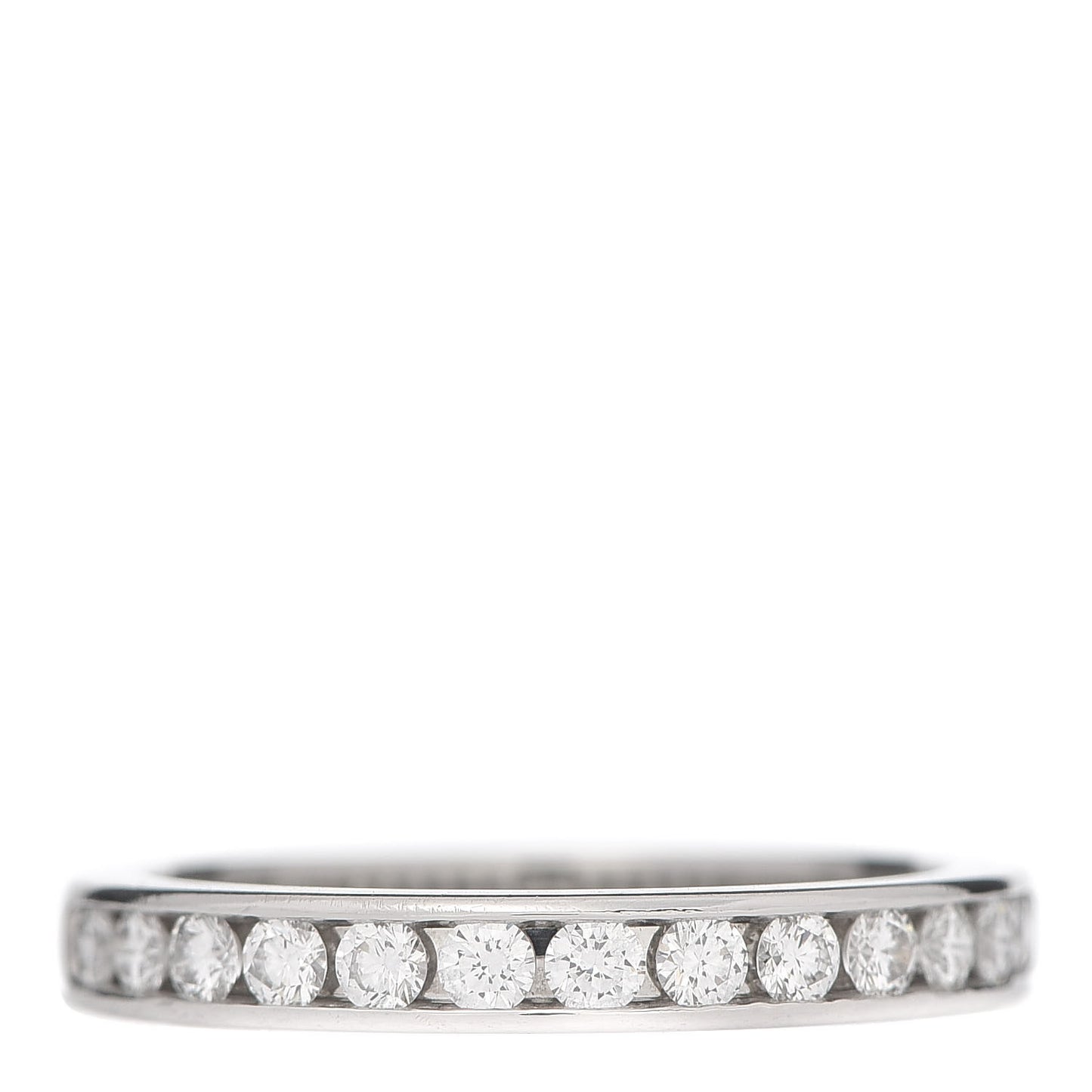 Platinum Diamond 3mm Half Circle Wedding Band Ring 56 7.5