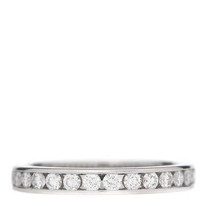 Tiffany Platinum Diamond 3mm Half Circle Wedding Band Ring 56 7.5 1 of 4