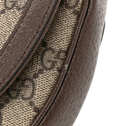 Gucci GG Supreme Monogram Textured Dollar Calfskin Web Mini Ophidia Flap Shoulder Bag Beige Ebony New Acero 11 of 13