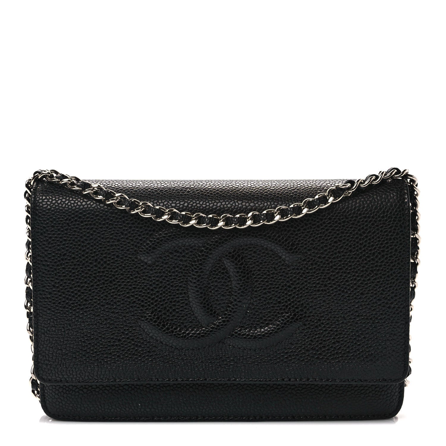 Chanel Caviar Timeless CC Wallet On Chain WOC Black 1 of 10