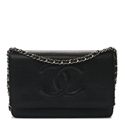 Chanel Caviar Timeless CC Wallet On Chain WOC Black 1 of 10