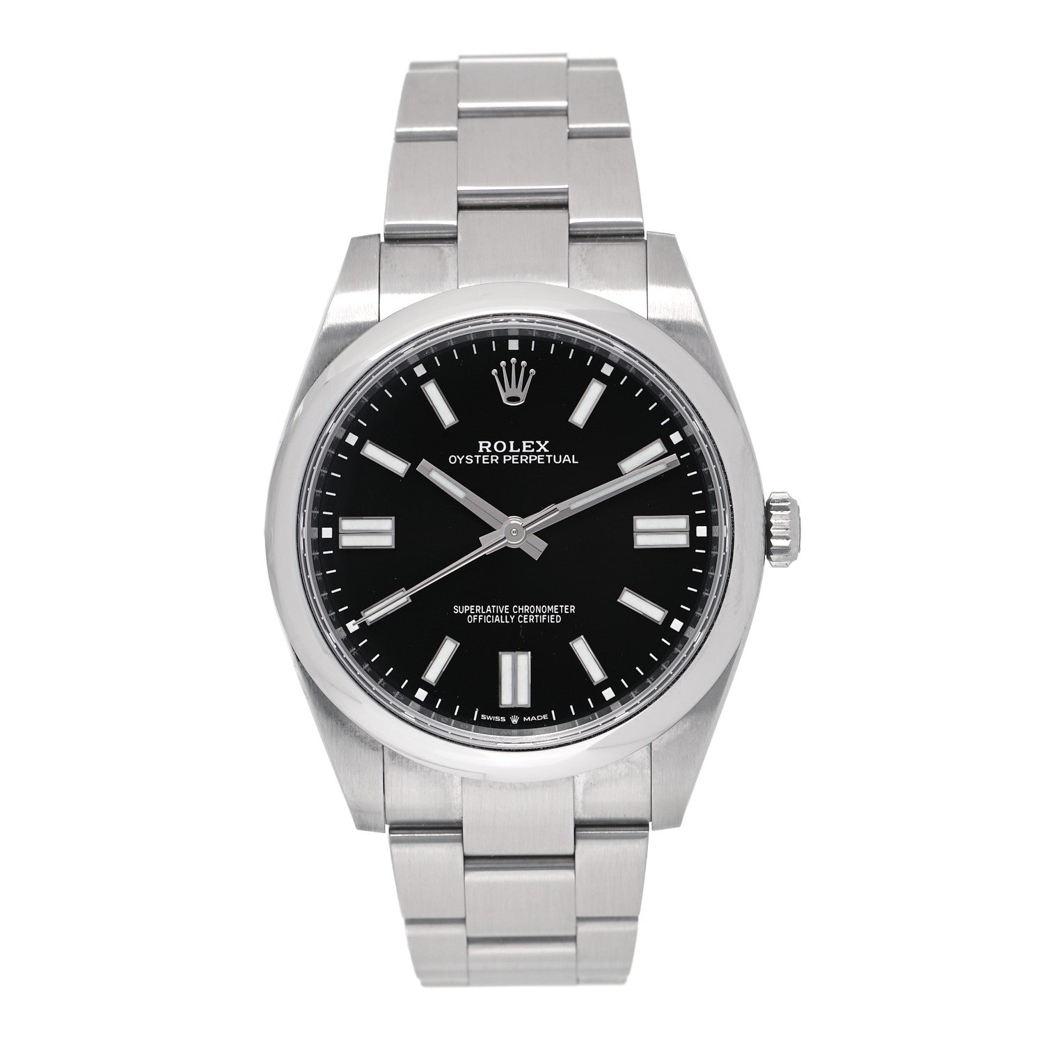 Rolex Stainless Steel 41mm Oyster Perpetual Watch Bright Black 124300 1 of 4