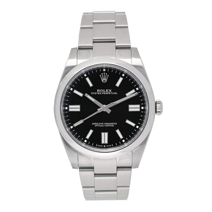 Rolex Stainless Steel 41mm Oyster Perpetual Watch Bright Black 124300 1 of 4