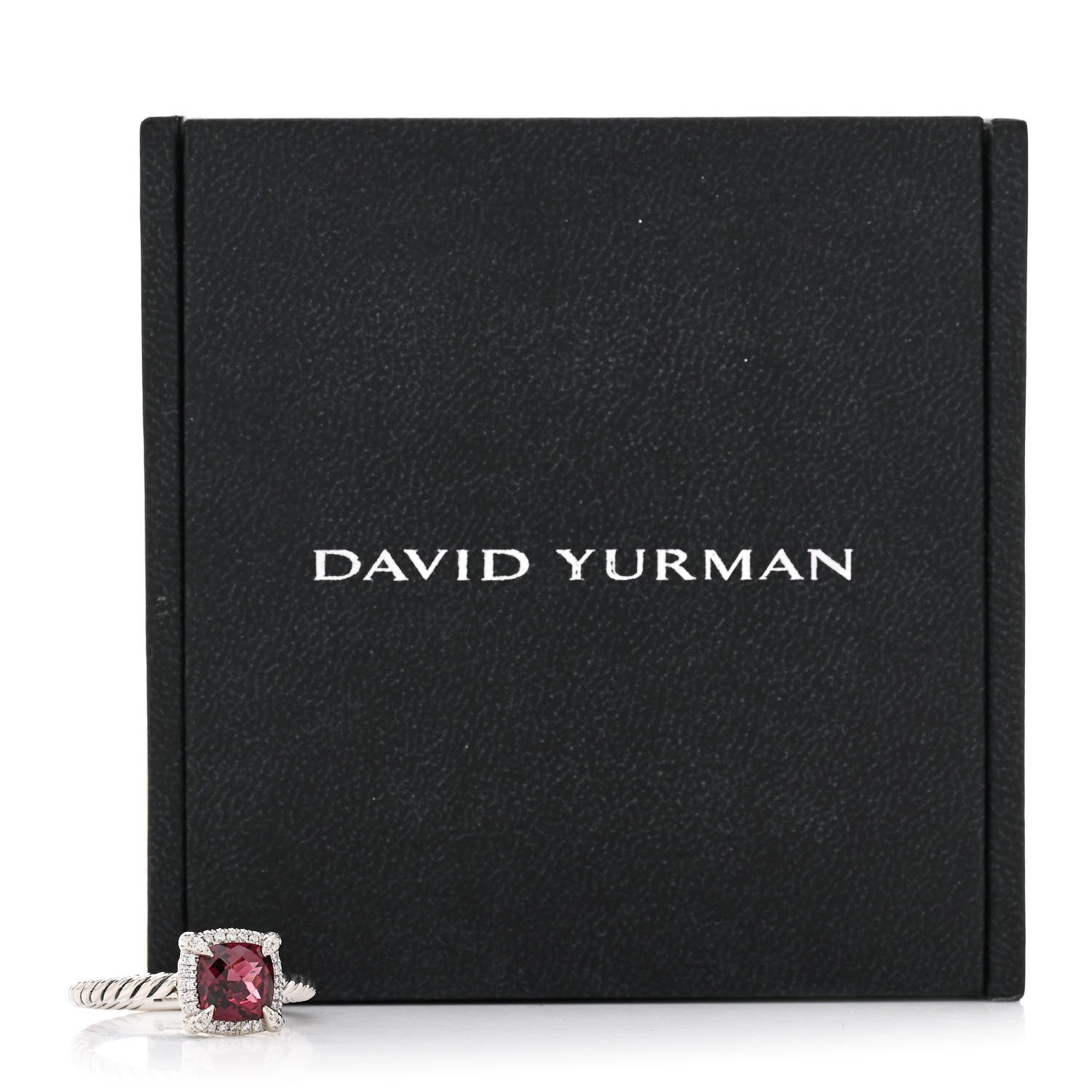 David Yurman Sterling Silver Diamond Garnet 7mm Petite Chatelaine Pave Bezel Ring 57 8 6 of 6