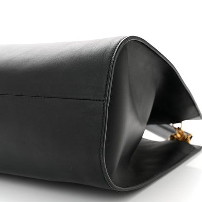 Salvatore Ferragamo Calfskin Gancini Trifolio Tote Bag Black 9 of 11