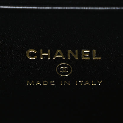 Chanel Calfskin Lizard Embossed Top Handle Vanity With Chain Black 6 of 11