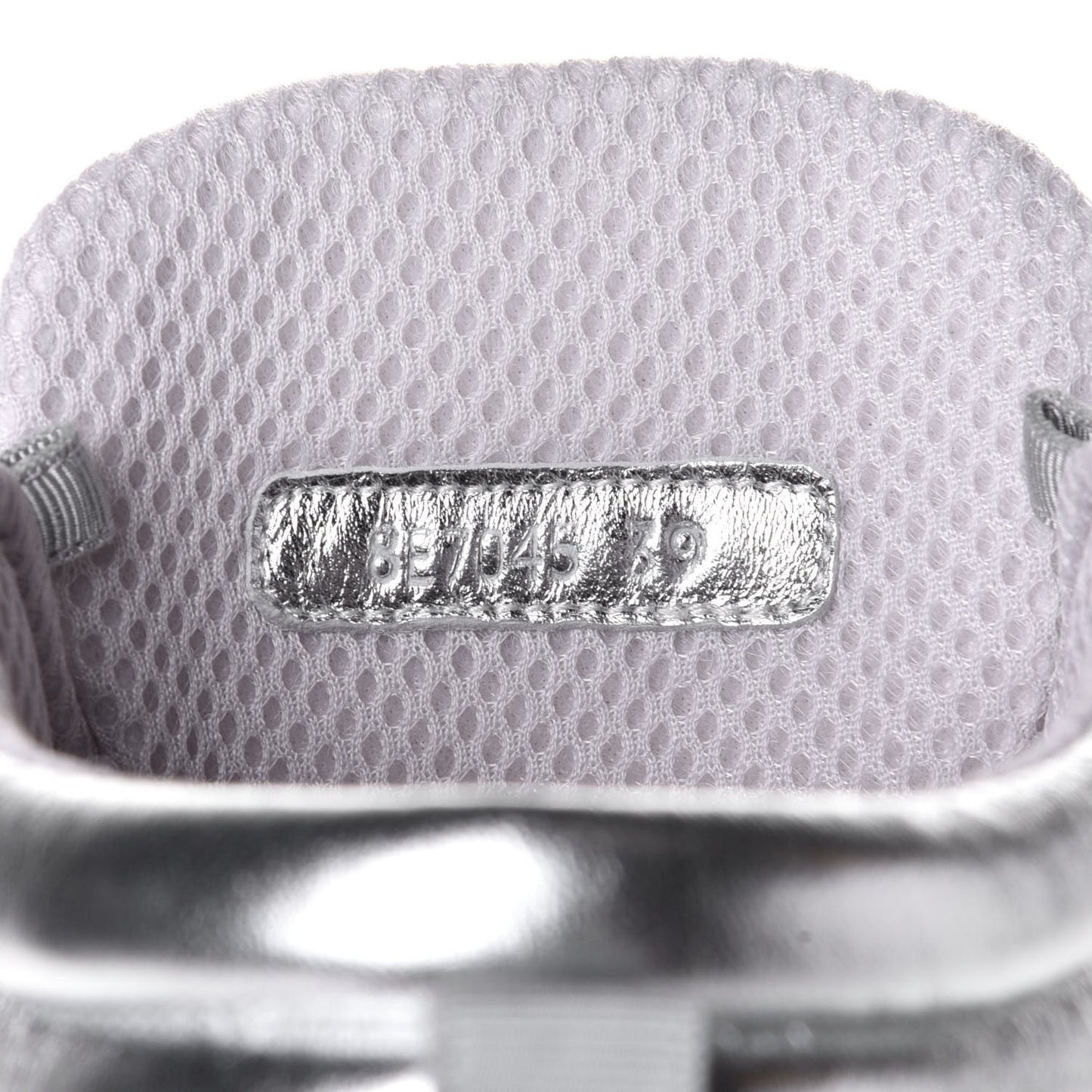 X NICKI MINAJ Metallic Nappa Macro FF Embossed Prints On High Top Sneakers 39 Silver