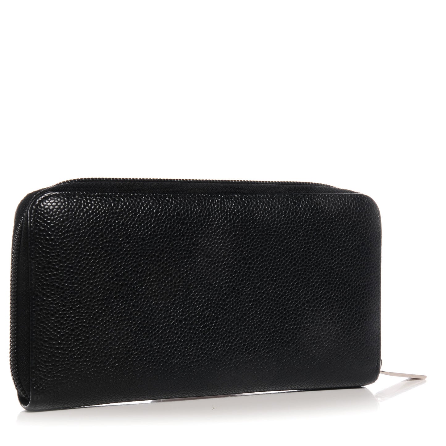 Caviar CC Large Gusset Zip Around Wallet Black
