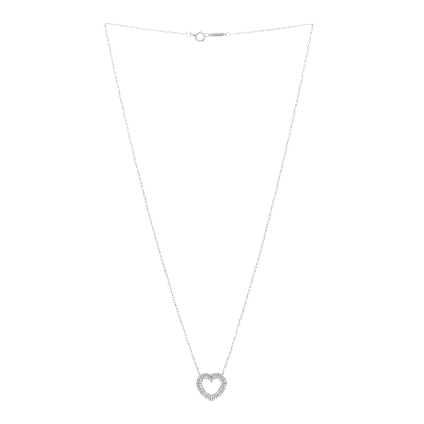 Platinum Diamond Metro Heart Pendant Necklace
