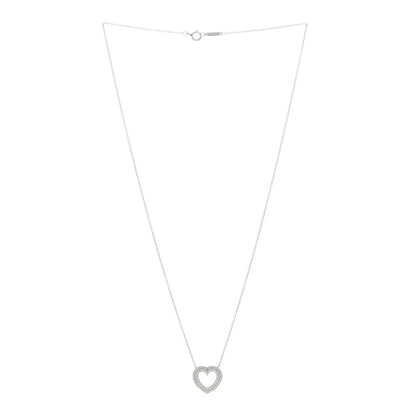 Tiffany Platinum Diamond Metro Heart Pendant Necklace 2 of 3