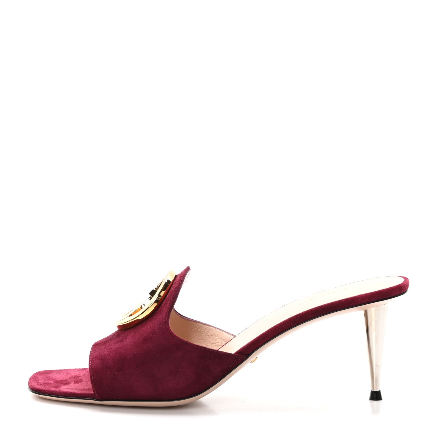 Gucci Suede Cachemire Blondie 65mm Mules 38.5 Violet Cyclamin 1 of 9