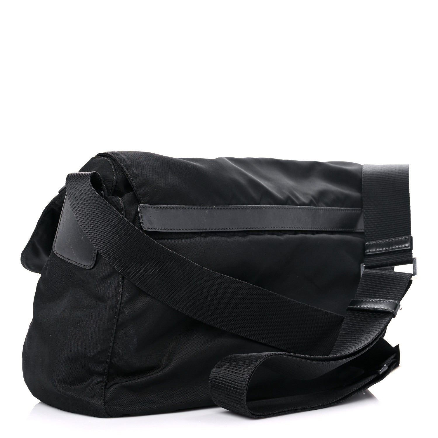 Prada Tessuto Nylon Saffiano Messenger Bag Black 3 of 17