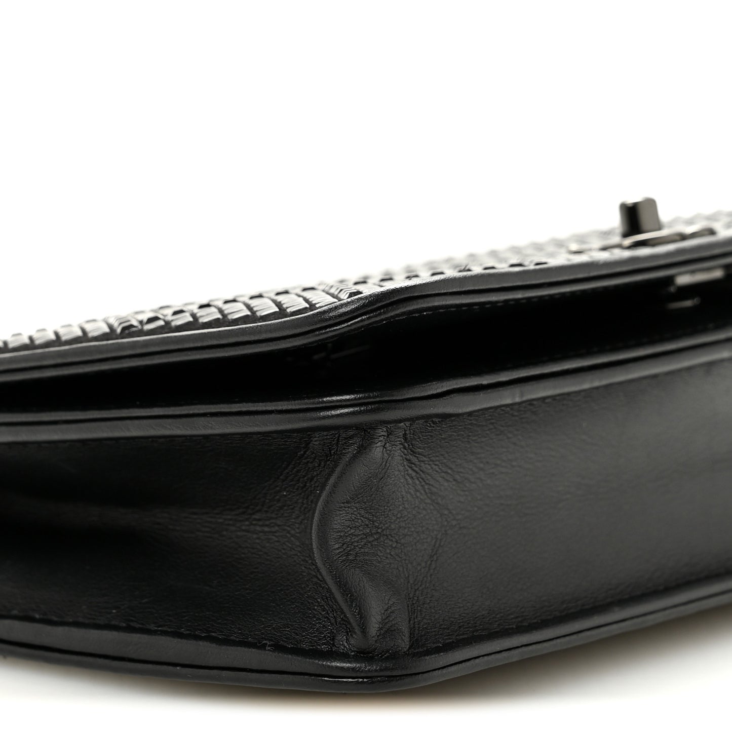 Lambskin Studded Wallet On Chain WOC Black