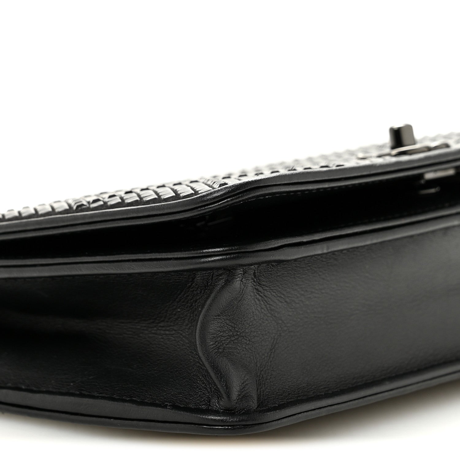 Chanel Lambskin Studded Wallet On Chain WOC Black 10 of 11