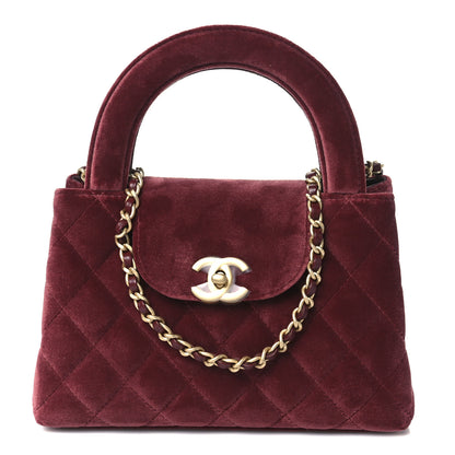 Chanel Velvet Quilted Nano Kelly Shopper Burgundy 1 of 11