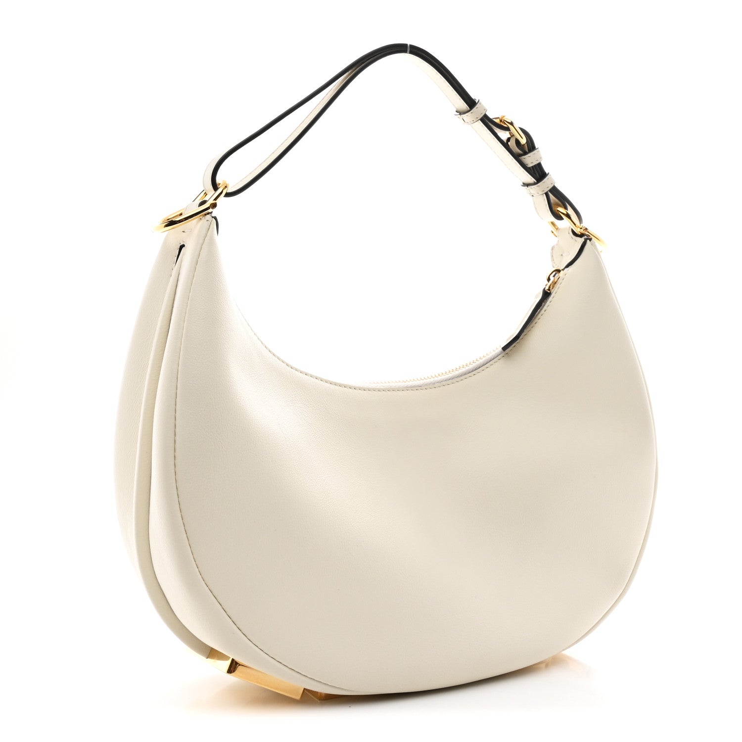 Fendi Vitello Grace Matte Small Fendigraphy Hobo Bag White Ice 3 of 10