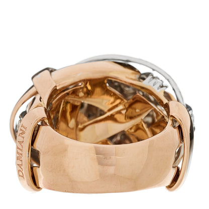 Damiani 18K Rose White Gold Diamond Chignon Ring 55 7.25 4 of 5