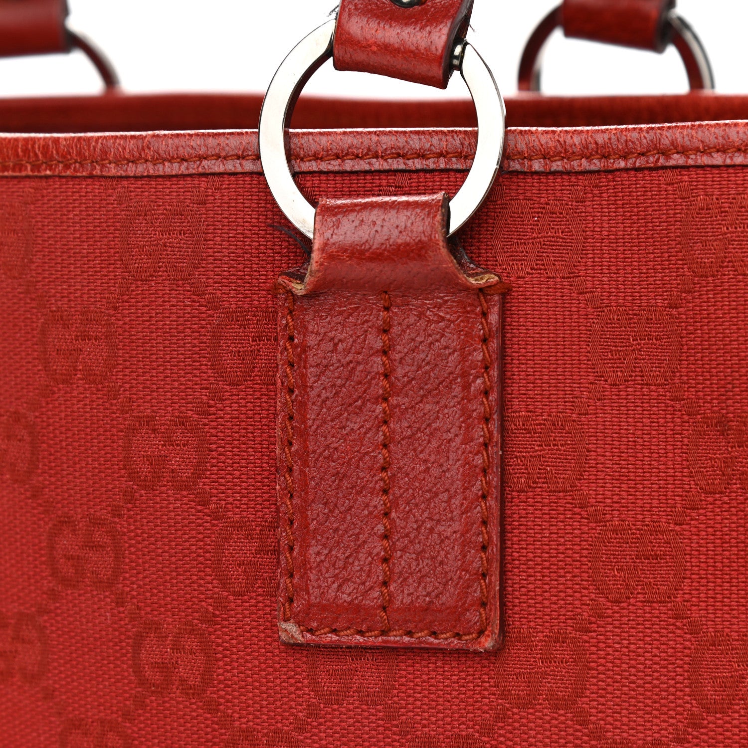 Gucci Monogram Medium Tote Red 16 of 17
