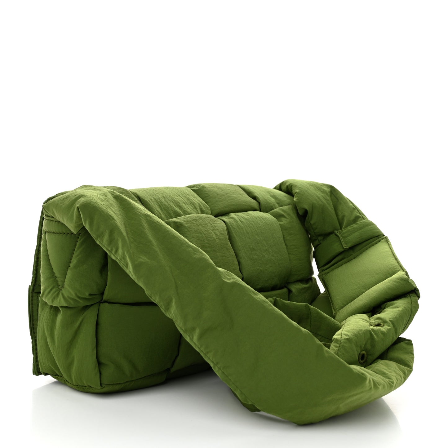 Nylon Intrecciato Padded Tech Cassette Bag Avocado