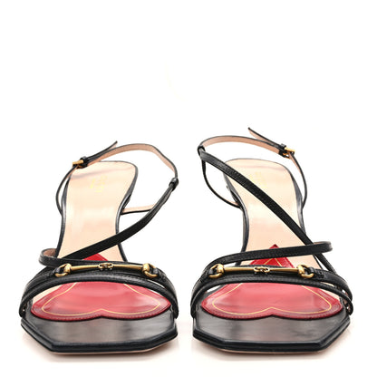 Gucci Nappa Victoria Strappy Horsebit Sandals 40 Black 2 of 7